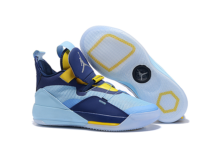 Air Jordan 33 Jade Blue Yellow Shoes